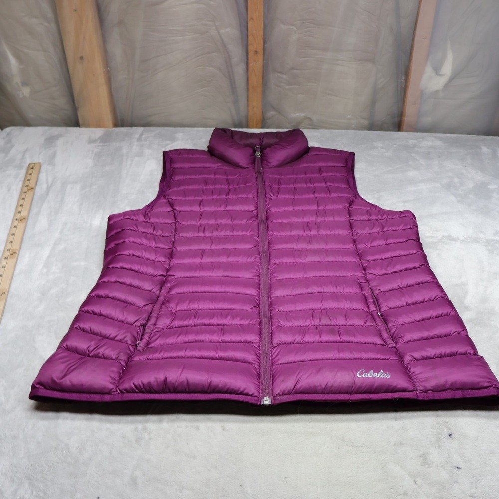 Cabelas‎ Down Vest Womens 2XL Purple Quilted Puffer Lightweight Insulated Warm